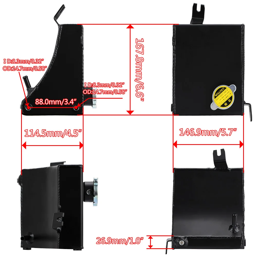 Kit de depósito de expansión de aluminio PQY para Nissan 240SX S13 - imagen 5