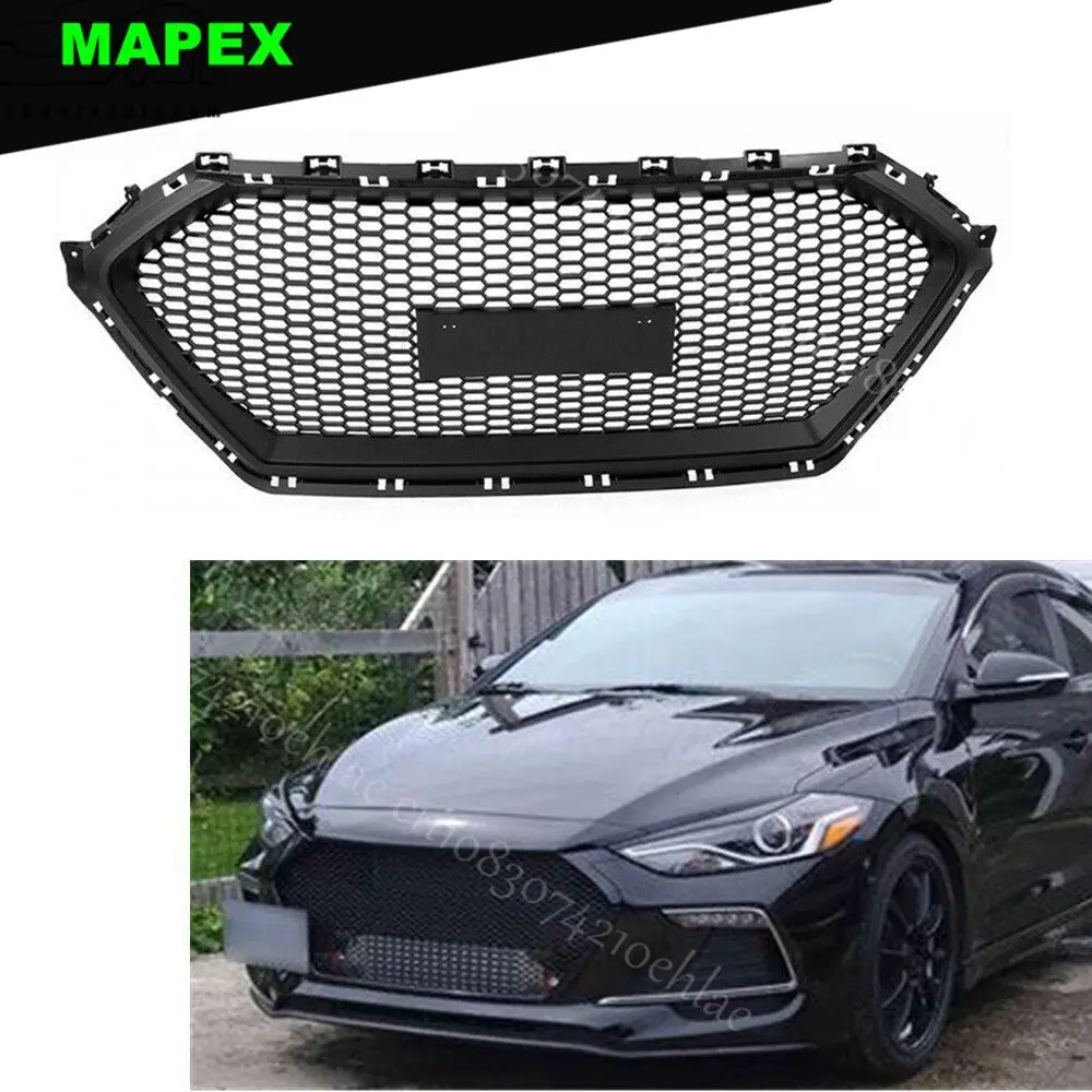 Protector parrilla estilo panal negro mate Hyundai Elantra 2017-2018 - imagen 2