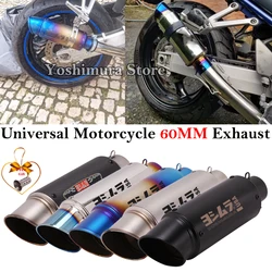 Silenciador de escape universal para moto 60 mm con DB Killer