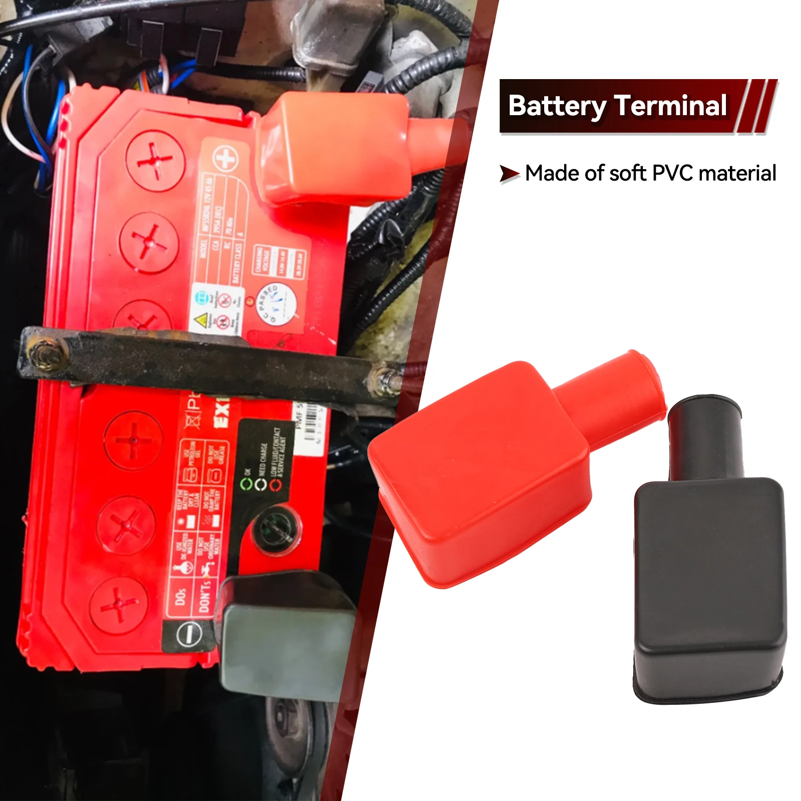 Protectores de bornes positivo y negativo para batería de coche - imagen 2