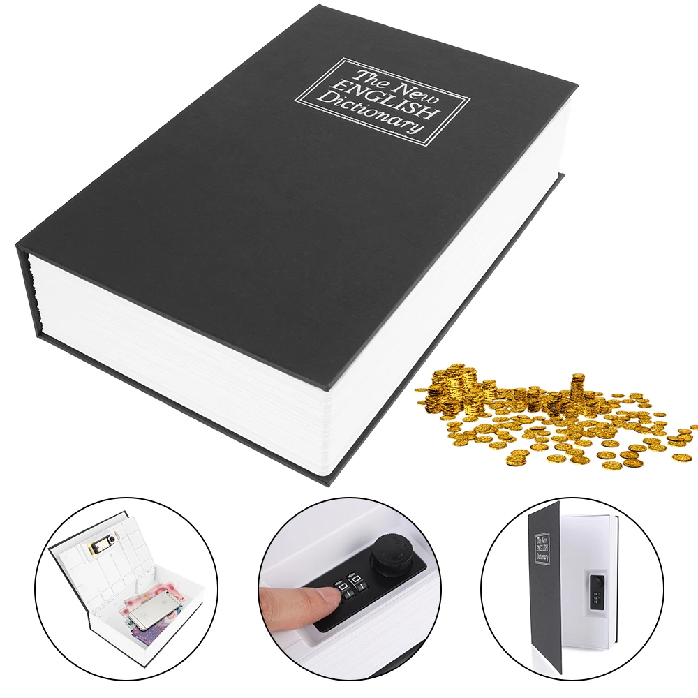 Caja fuerte camuflada tipo libro con cerradura de combinación