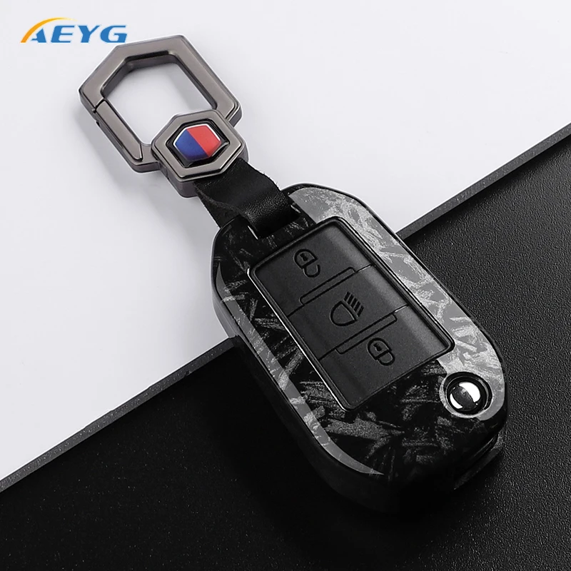 Funda ABS efecto carbono para llave Peugeot y Citroën