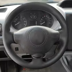 Cubierta de cuero suave para volante de coche, embellecedor de cuero para Citroen Berlingo Jumpy 2009-2016 Peugeot 207 Expert Partner Toyota Proace