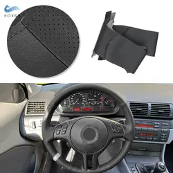 Funda volante cuero trenzado BMW negra cosida a mano E46 E39 X5