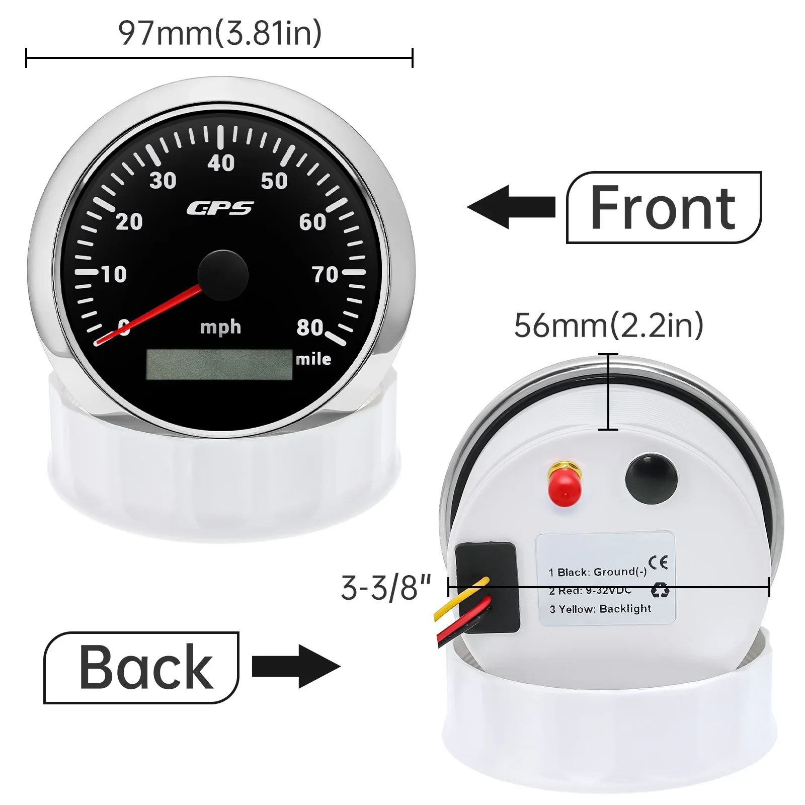 Velocímetro GPS digital con odómetro y retroiluminación multicolor - imagen 4