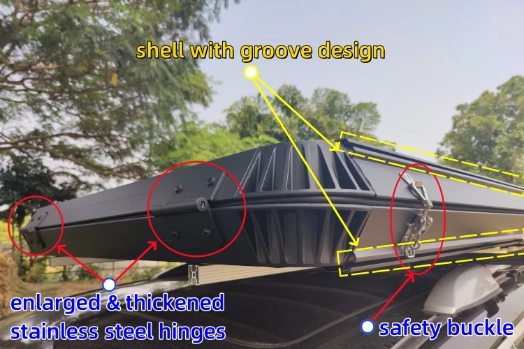 2024 RTS gran oferta tienda en el techo carcasa robusta triángulo tienda superior de techo de aluminio carcasa dura - imagen 3