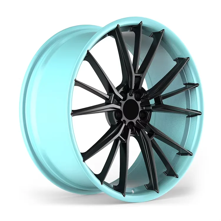 Llantas forjadas 2 piezas azules pulidas para Civic Golf Mustang - imagen 4