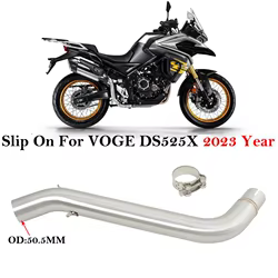 Sistema Escape VOGE DS525X 2023-24 – Silenciador 51mm Acero Inoxidable Tubo Medio