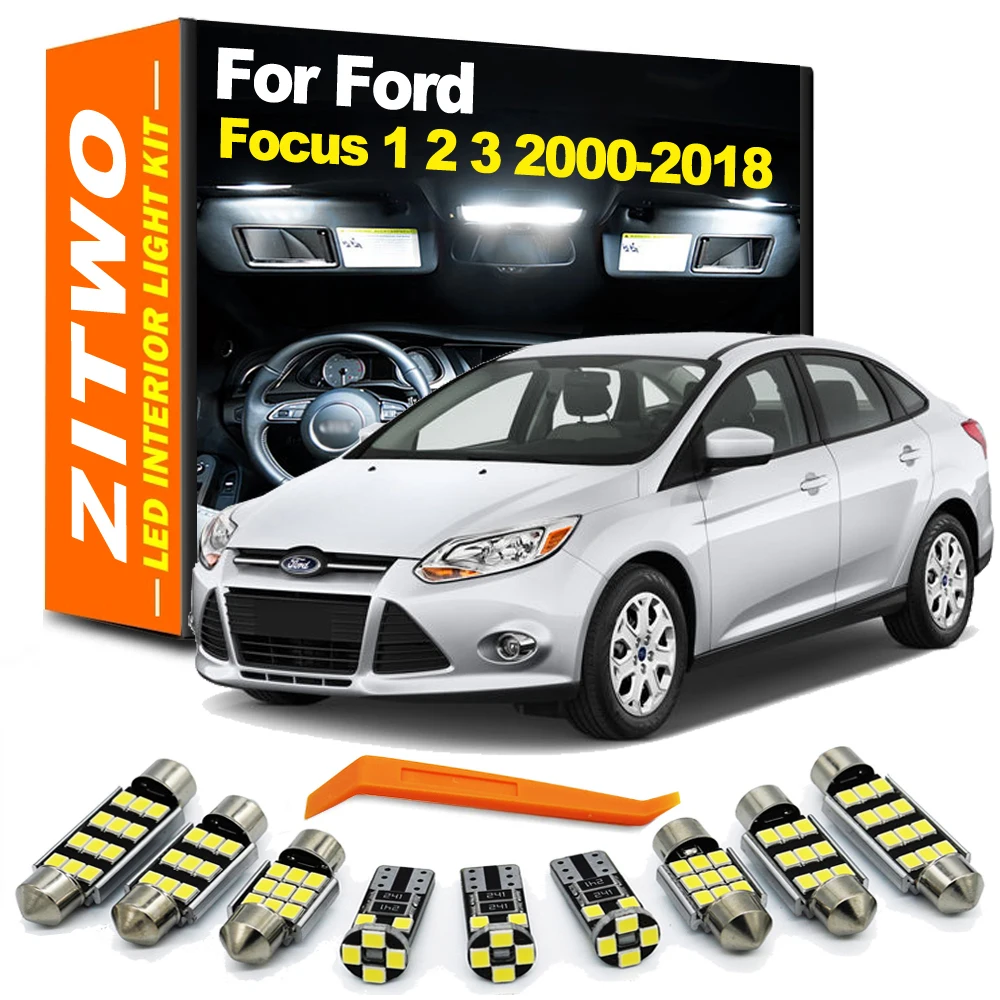 ZITWO LED Interior cúpula mapa luz de lectura Kit accesorios para Ford Focus MK1 MK2 MK3 1 2 3 I II III 1998- 2015 2016 2017 2018