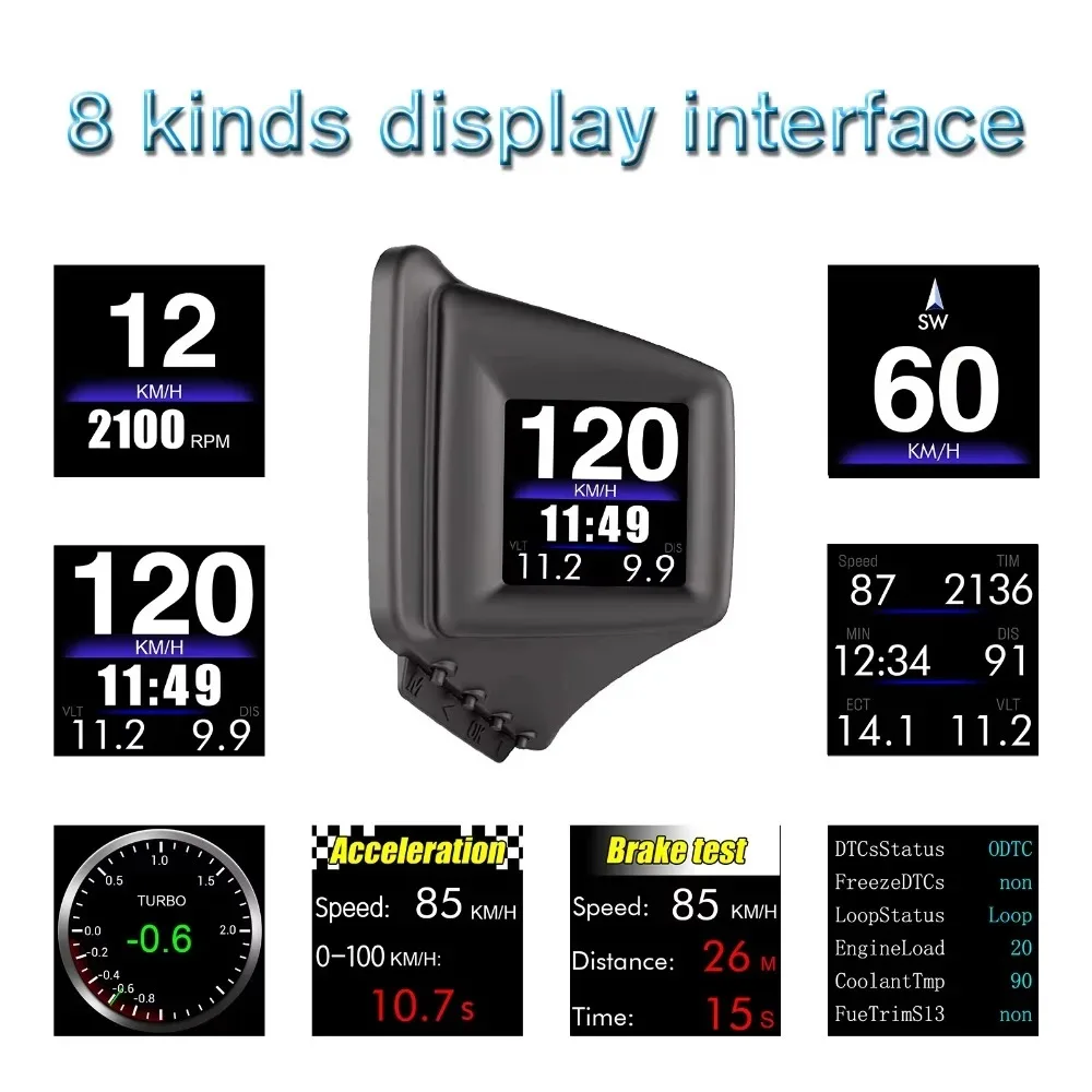 Pantalla HUD universal con OBD y GPS: velocímetro de parabrisas - imagen 3