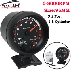 Tacómetro 95 mm 0-8.000 rpm con luz de cambio LED 12 V