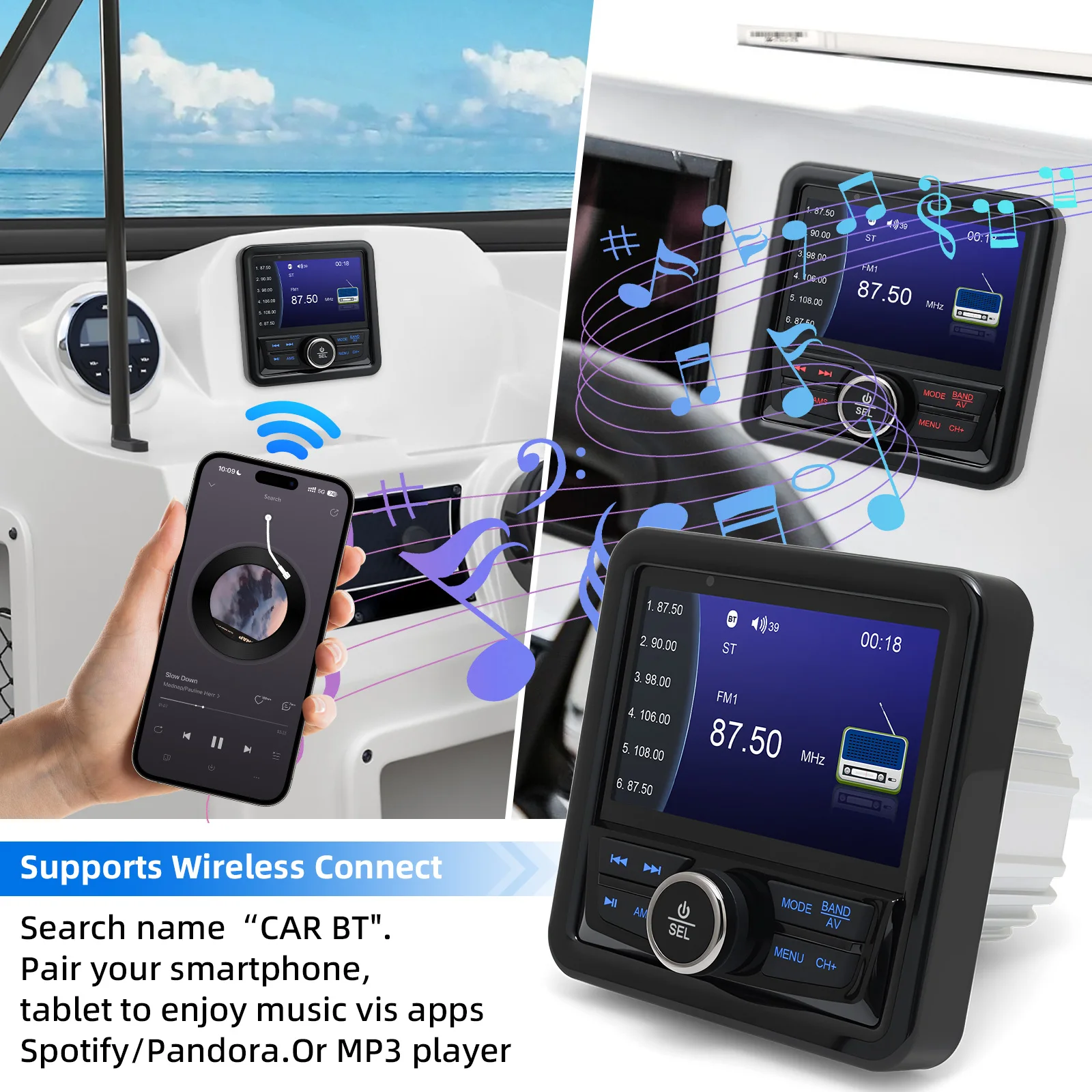 Radio marina Bluetooth impermeable para barco y yate - imagen 3