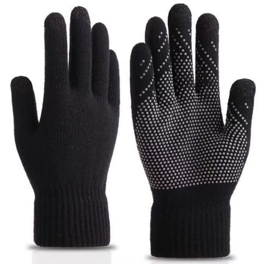 Guantes de invierno táctiles con forro polar y silicone antideslizante para conducir