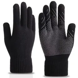 Guantes de invierno táctiles con forro polar y silicone antideslizante para conducir