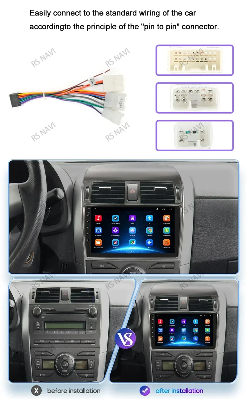 Radio multimedia RSNAVI para Toyota Corolla