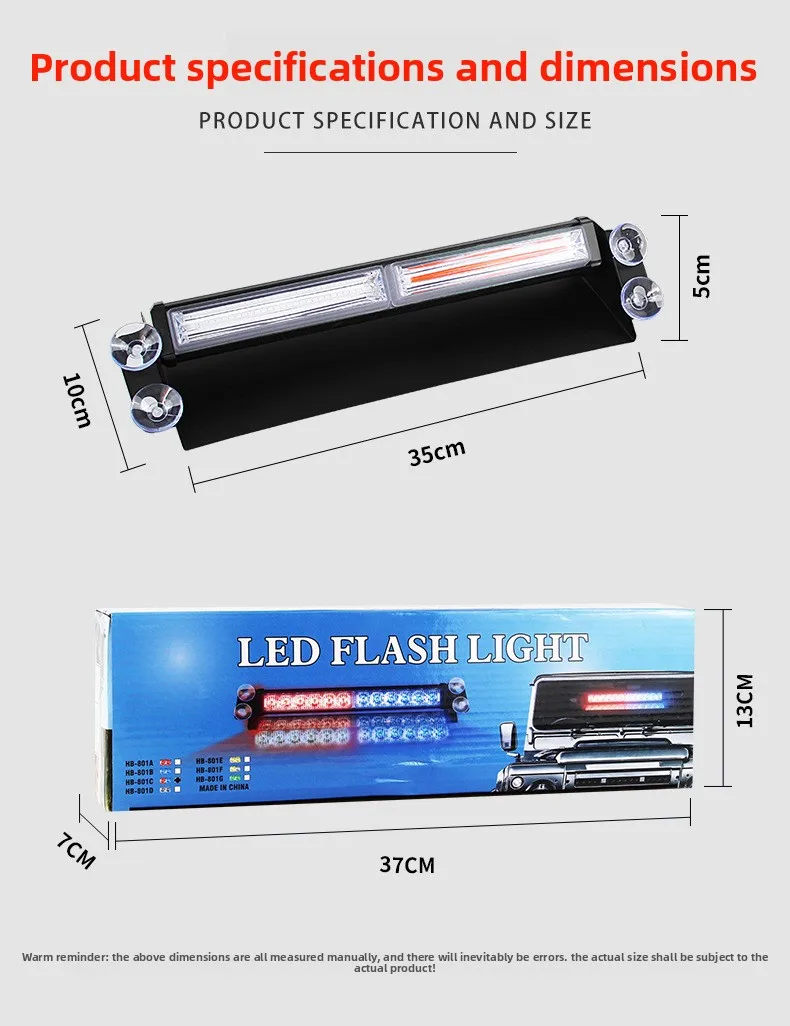 Luz COB de advertencia para montaje en coche