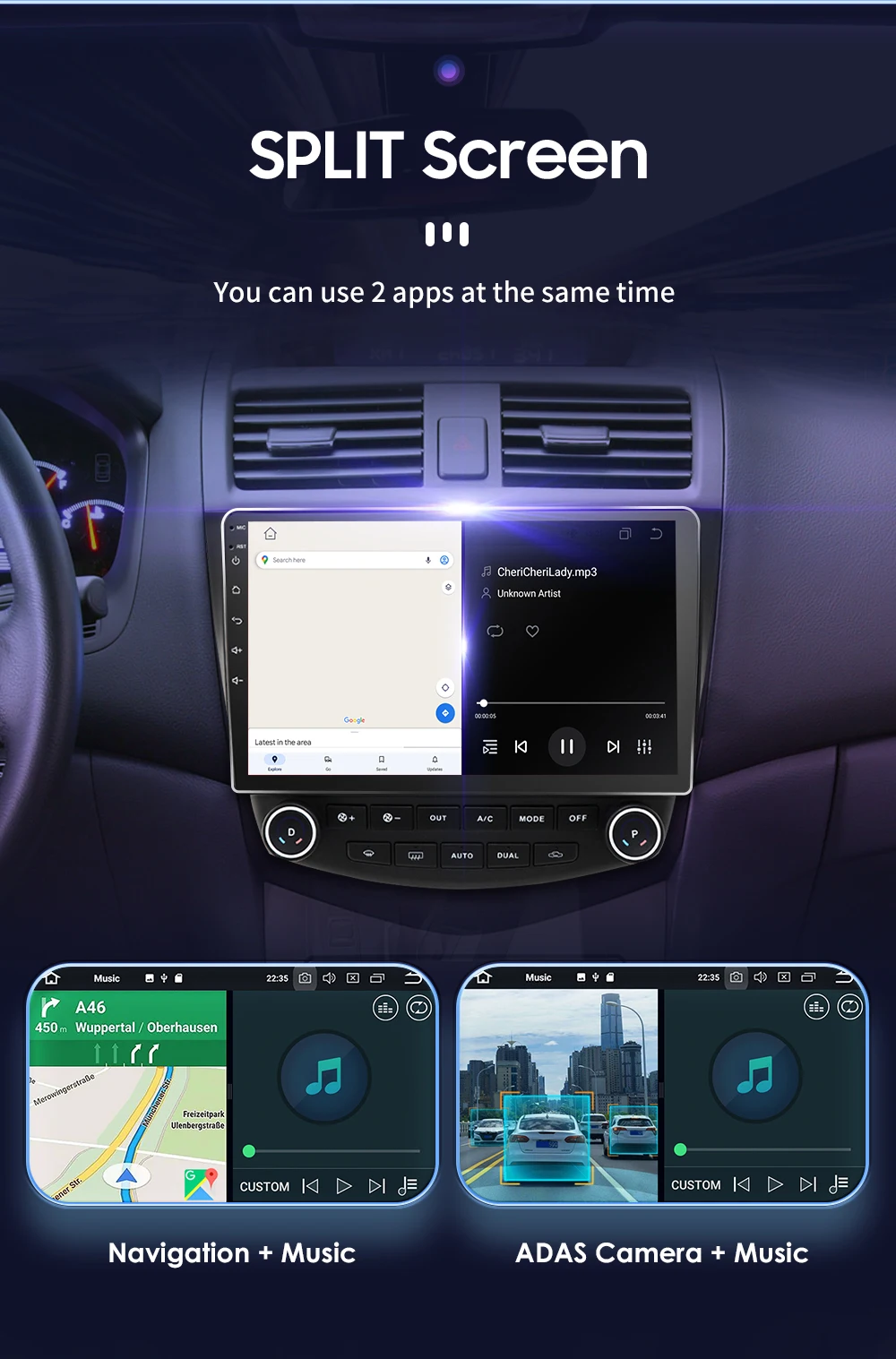 Radio Android Hizpo Honda Accord 7 2003-2007 GPS y Carplay - imagen 3