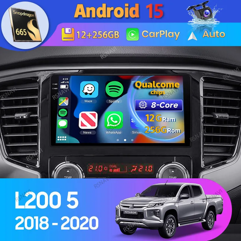 Radio 2 Din Android con Carplay – Mitsubishi L200 2018-2020