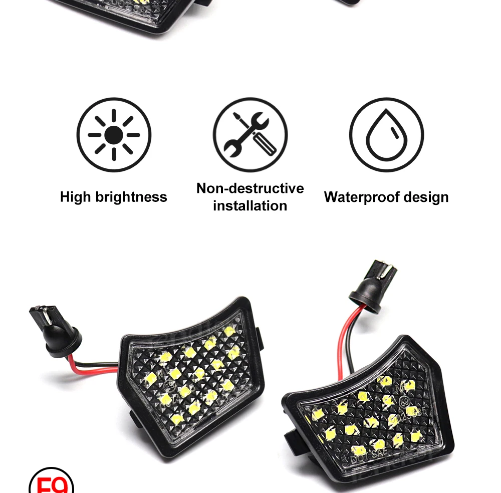 Detalle de las lámparas LED para espejo lateral