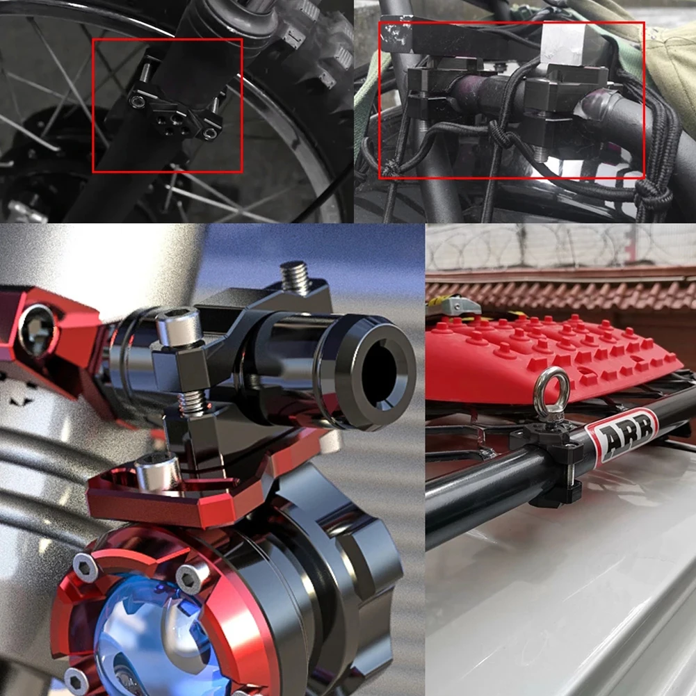 Abrazadera soporte faro LED universal para manillar de moto - imagen 2