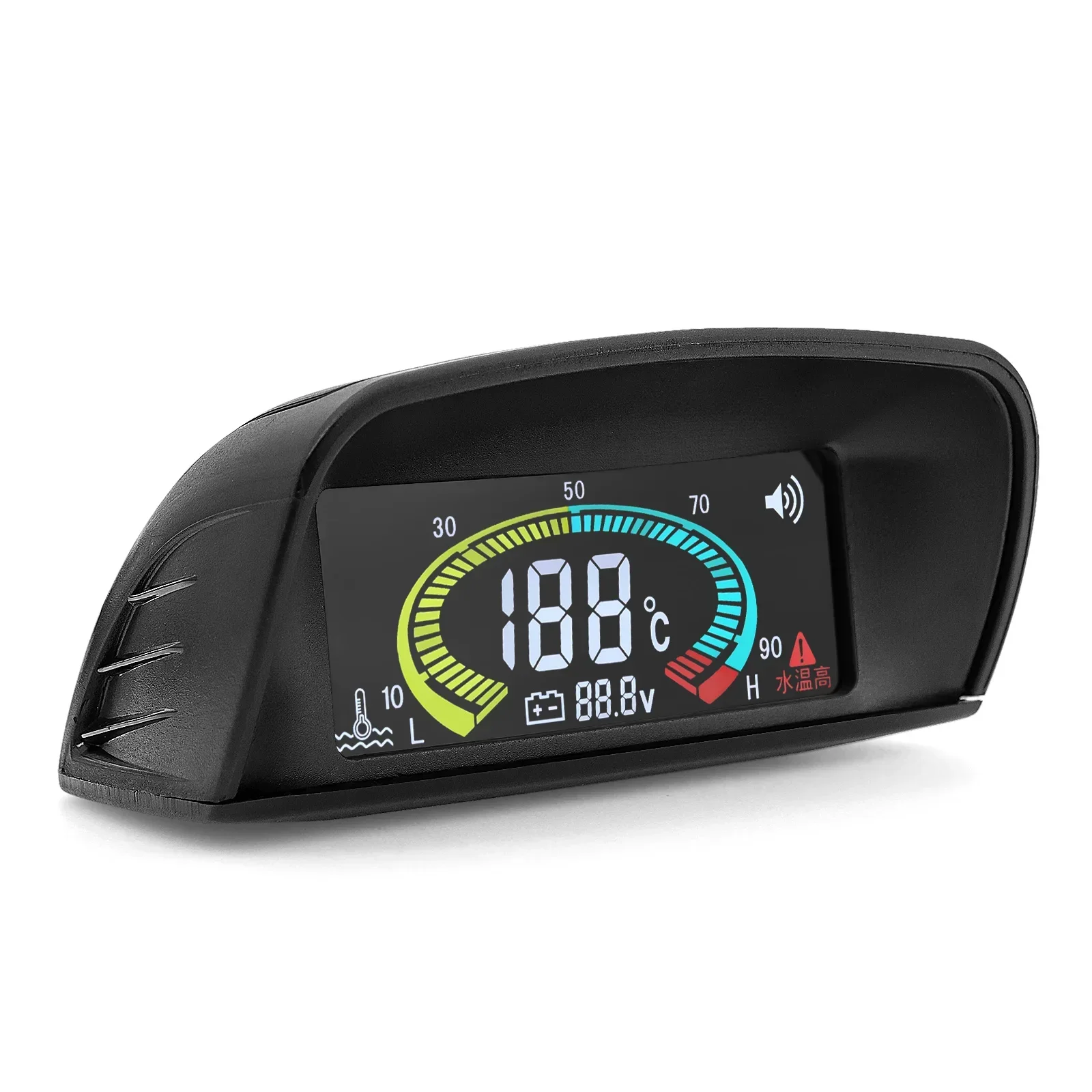 Voltímetro y medidor de temperatura del agua LCD para coche y camión - imagen 2