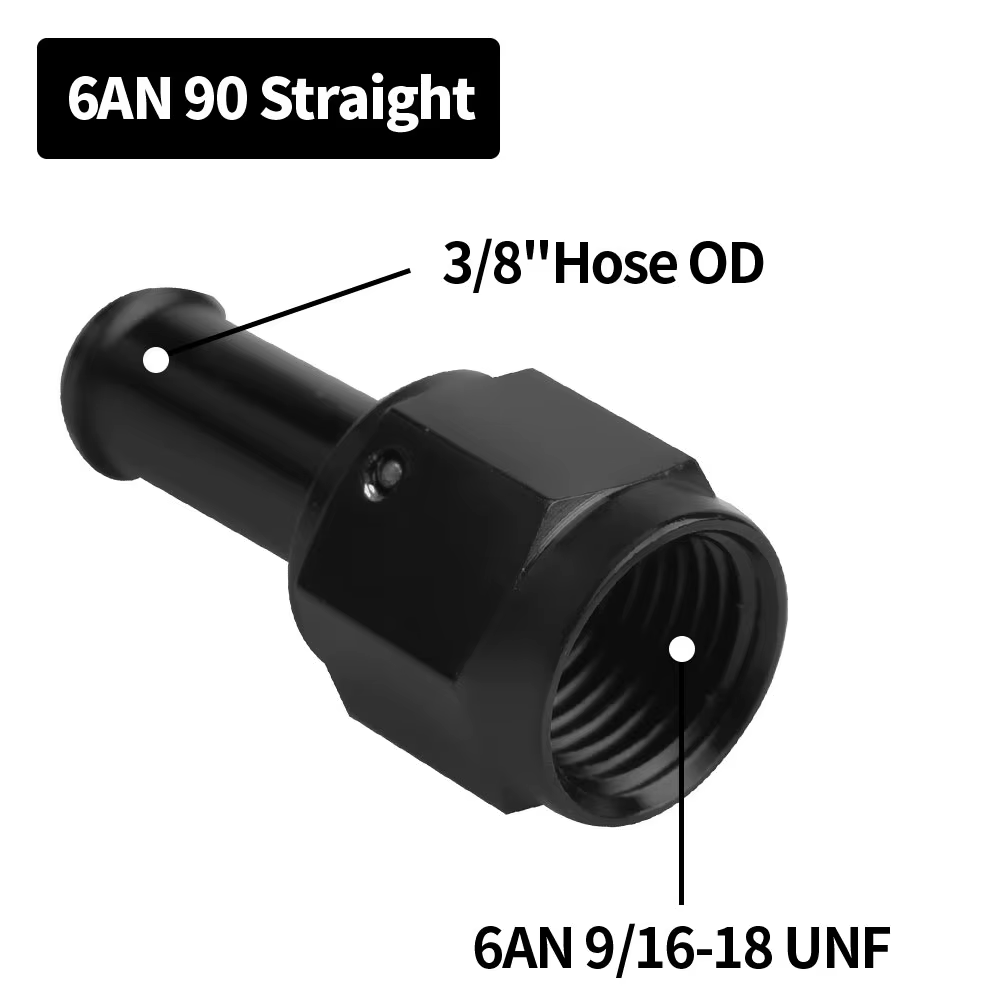 Adaptador AN6 hembra racor combustible aluminio – 6AN a 3/8", giro 90° - imagen 3