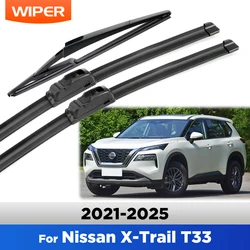 Para Nissan x-trail T33 2021-2025 2022 2023 2024 limpiaparabrisas limpiaparabrisas delantero y trasero cepillos de ventana 26 "+ 17" + 12"