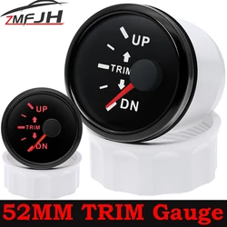 Medidor de ajuste de motor fueraborda interior de barco, indicador de nivel de ajuste eléctrico Up-DN con retroiluminación roja, medidor de ajuste de acero inoxidable de 12V y 24V