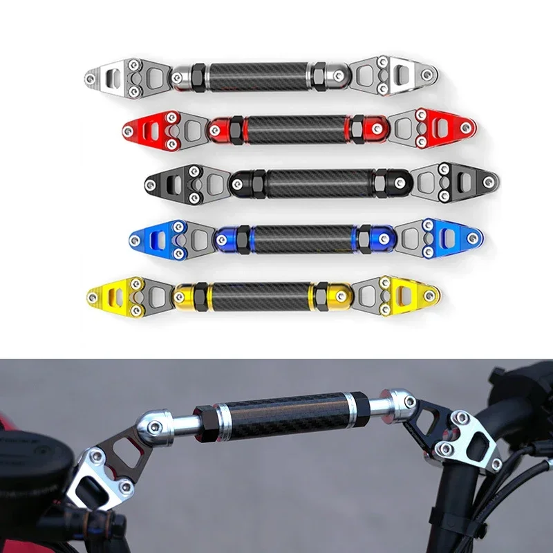 Barra transversal ajustable de fibra de carbono para manillar de moto - imagen 2