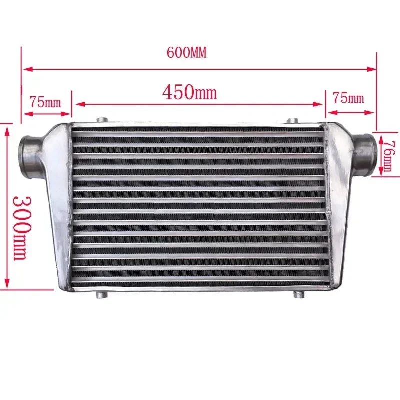 Intercooler frontal universal para turbo 450 x 300 x 76 mm - imagen 4