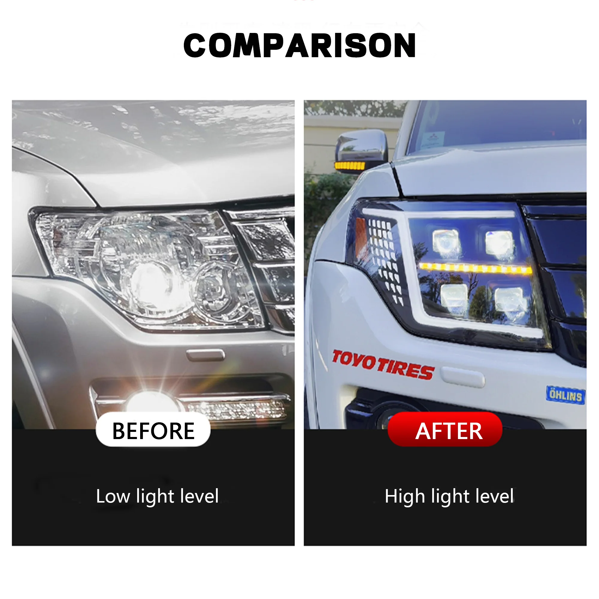 Faros LED Sewiyolin Mitsubishi Pajero V93 V97 2009-2021 DRL antiniebla - imagen 3