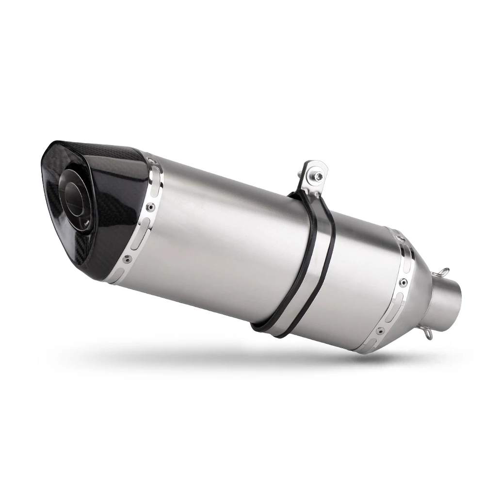 Silenciador universal de escape en acero inoxidable con punta de carbono