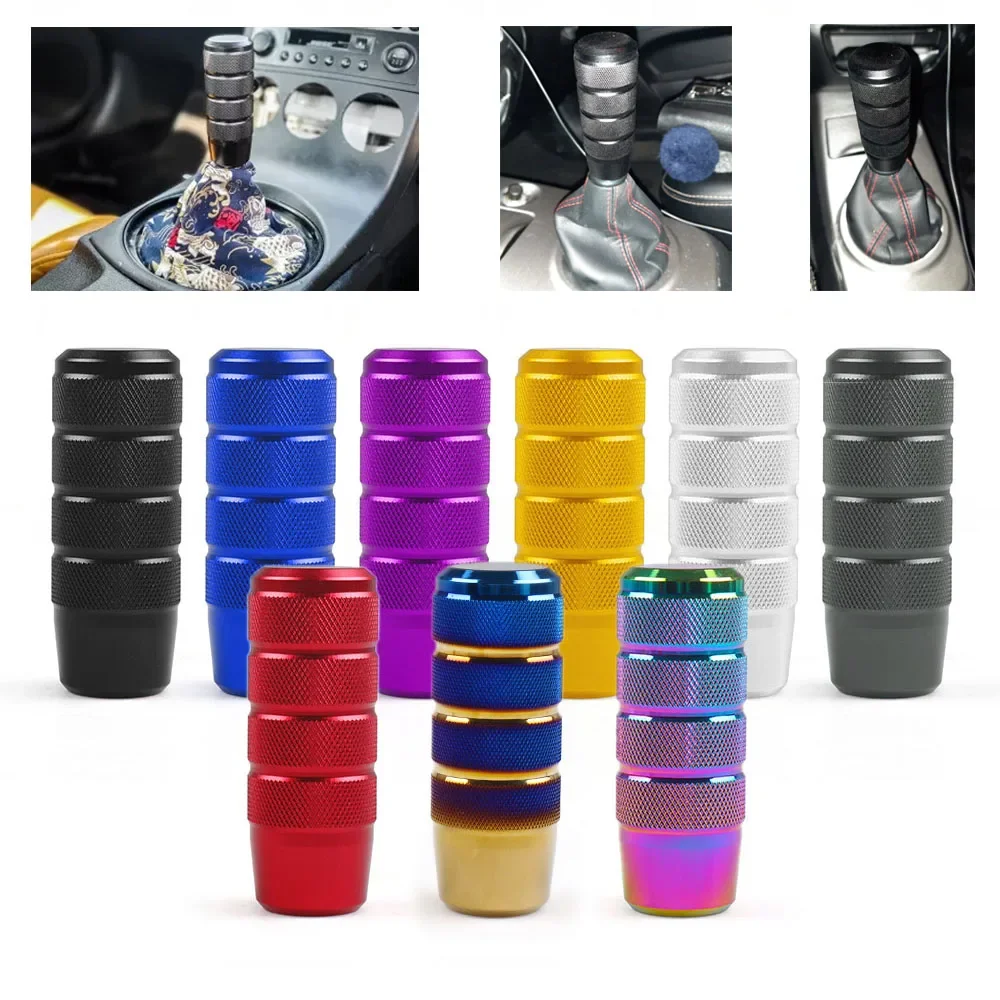 Pomo de cambio de aluminio moleteado universal antideslizante