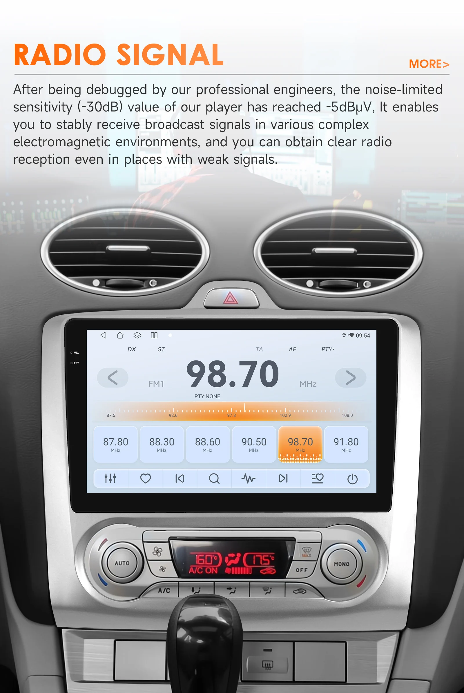 Hizpo Radio 2DIN Android 14 con CarPlay – Ford Focus 2004-2011 - imagen 3