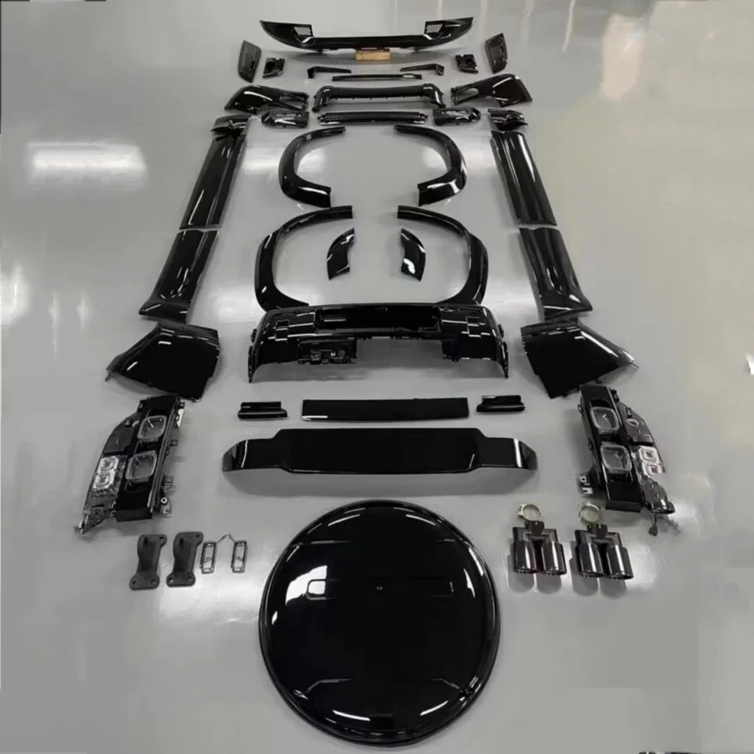 Kit de carrocería, máscara de parrilla de parachoques delantero y trasero para Land Rover Defender 90 110, luz trasera de ceja modificada, marco de neumático de repuesto - imagen 2