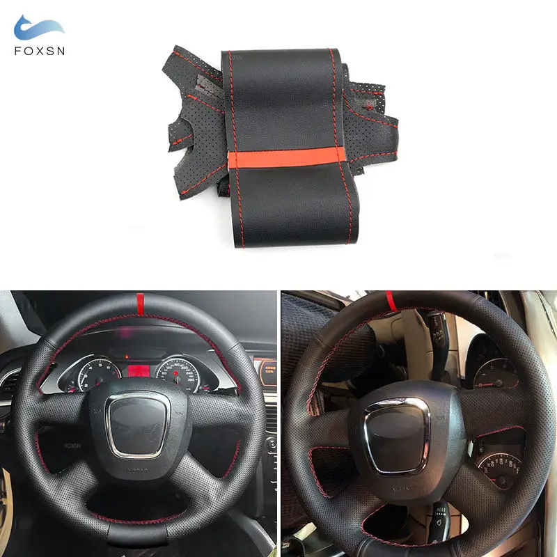Protector botón radio cuero para Audi A3 A4 A6 Q5 Q7