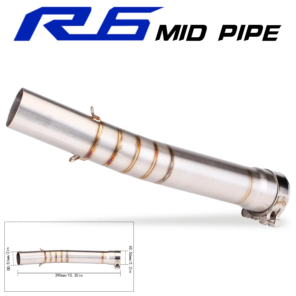Tubo medio adaptador escape acero inoxidable 51mm Yamaha YZF-R6 98-05