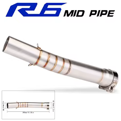 Tubo medio adaptador escape acero inoxidable 51mm Yamaha YZF-R6 98-05