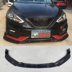 Labio delantero negro brillante para Nissan Sylphy 2016-2019