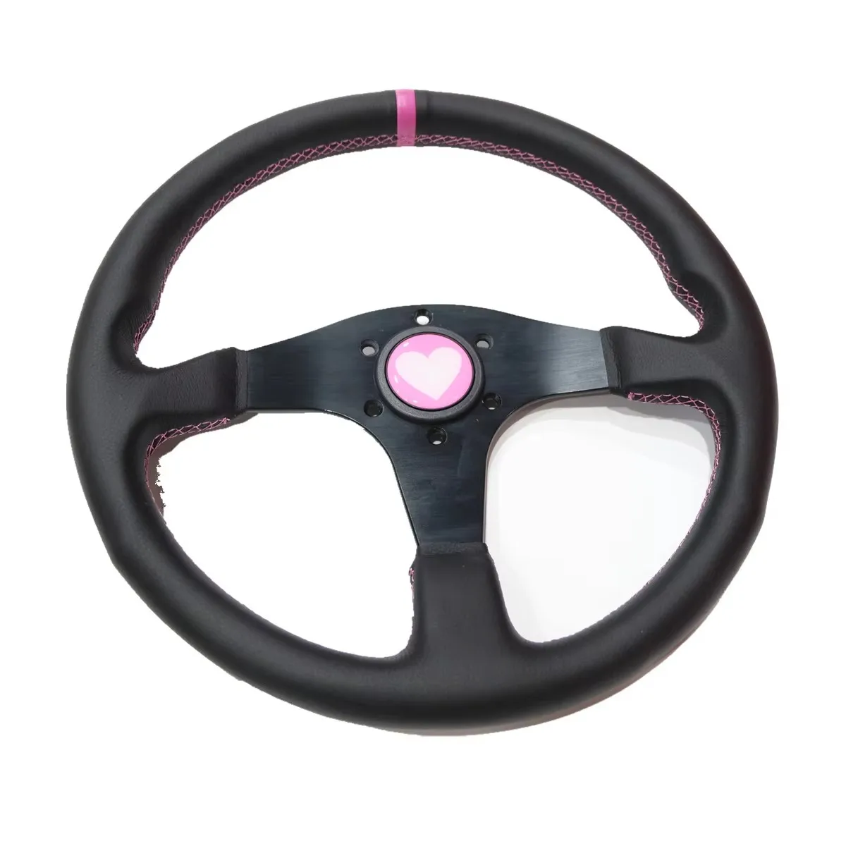 Volante racing plano 350mm piel sintética universal - imagen 3