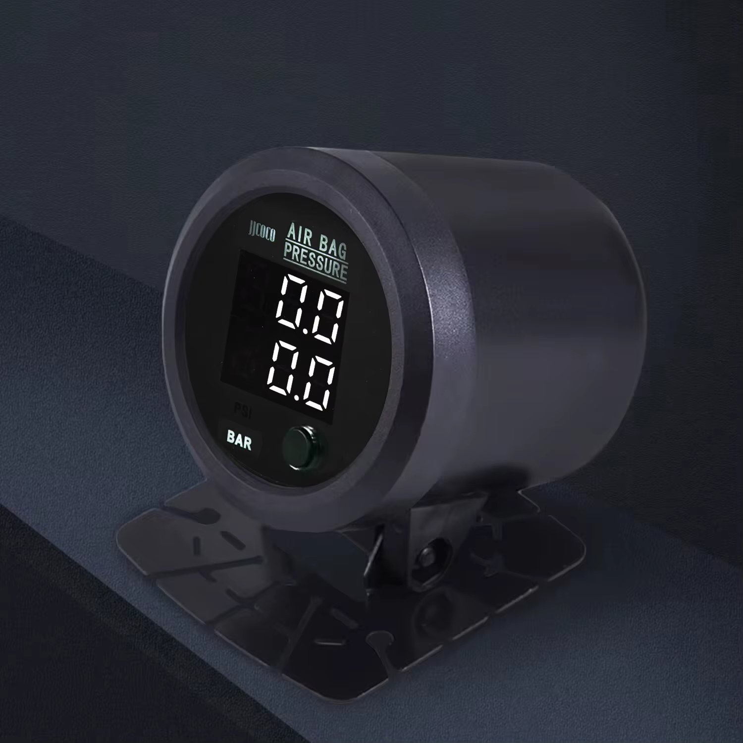 Manómetro de aire doble 52 mm ultrafino LED multicolor 16 bar