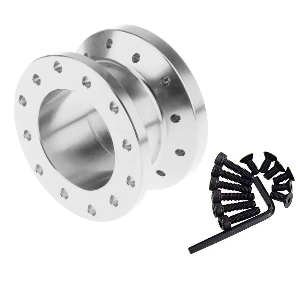 Kit Universal de jefe para volante de coche, almohadilla de elevación de tipo fijo de 12 orificios, placa adaptadora espaciadora de volante de coche de 5CM de aluminio - imagen 2