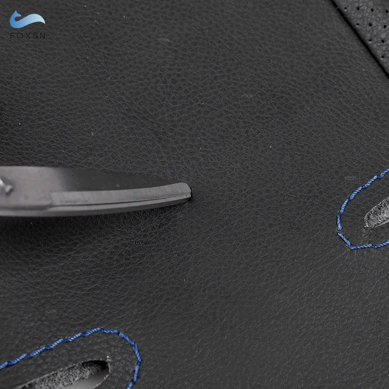 Funda de volante de cuero perforado azul BMW E46, E39, X5, Z3 y E36 - imagen 3