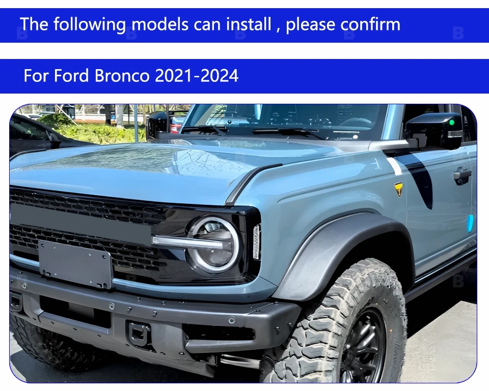Detalle del conjunto de lámparas delanteras LED para Bronco
