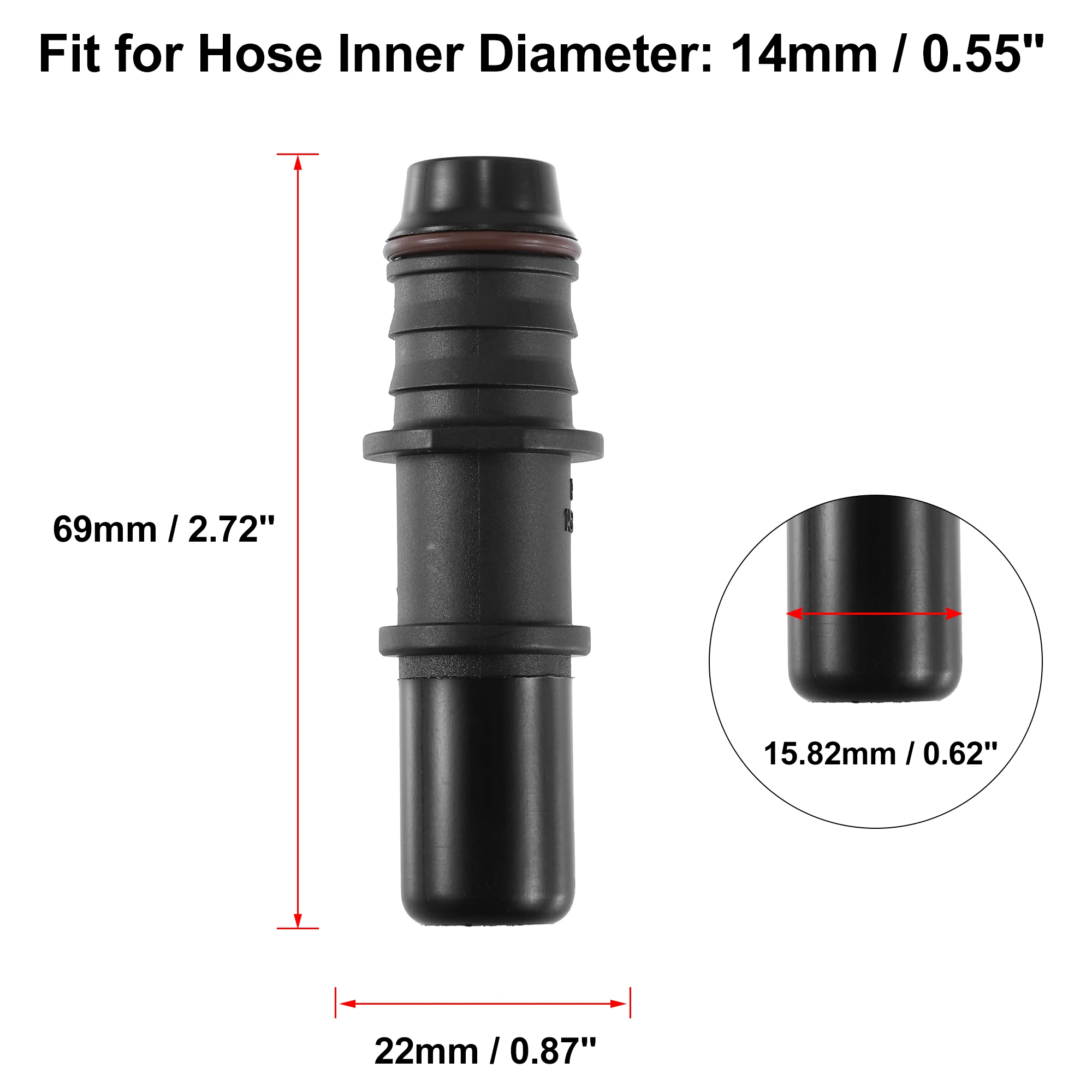 X Autohaux-Tubo de manguera de línea de combustible Universal para coche, conector de Conexión macho de liberación rápida, reemplazo 1/2/piezas, ID14, 15,82mm