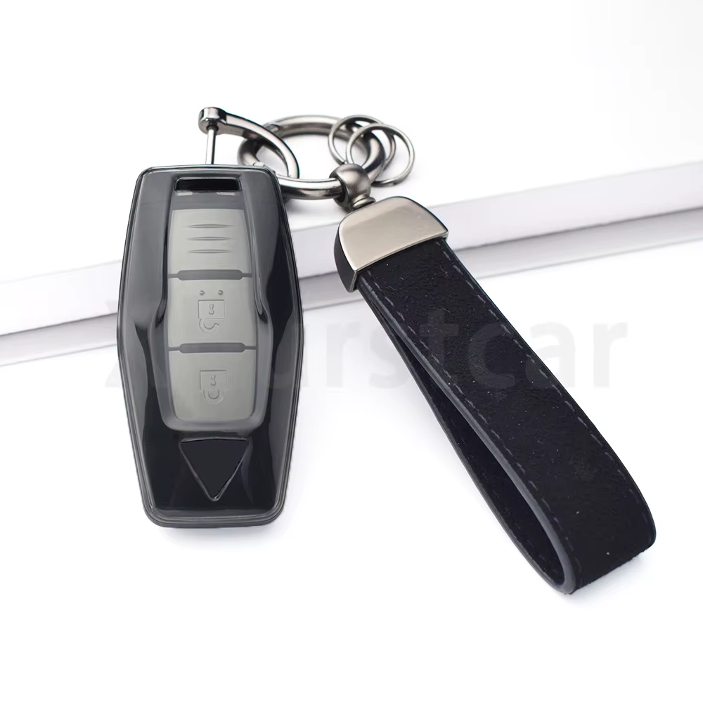 Vista de la funda transparente colocada sobre la llave del vehículo