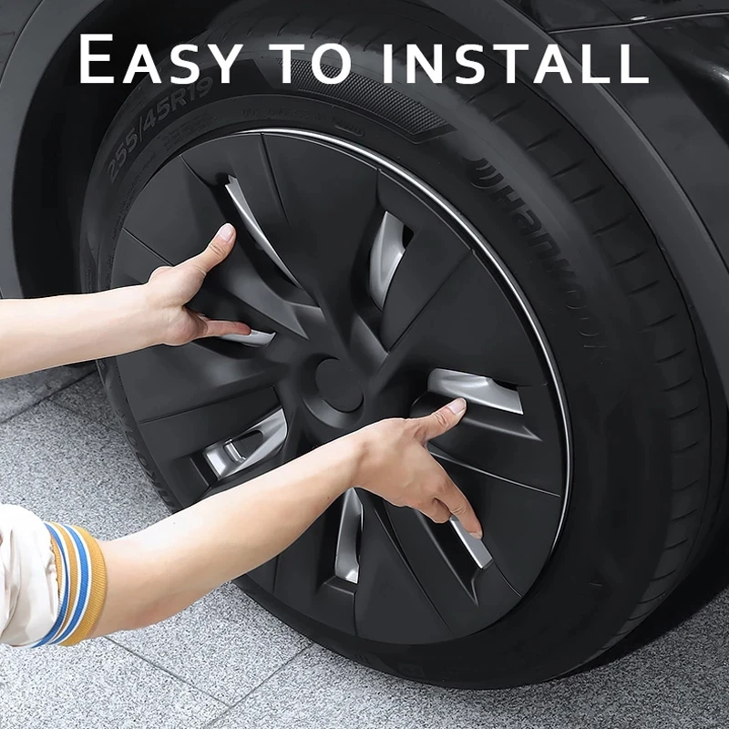 4 Uds. Tapas de cubo de rueda de 19 pulgadas para Tesla Model Y 2023 cubierta de rueda completa reemplazo de rendimiento accesorios originales de tapacubos de rueda de coche - imagen 3