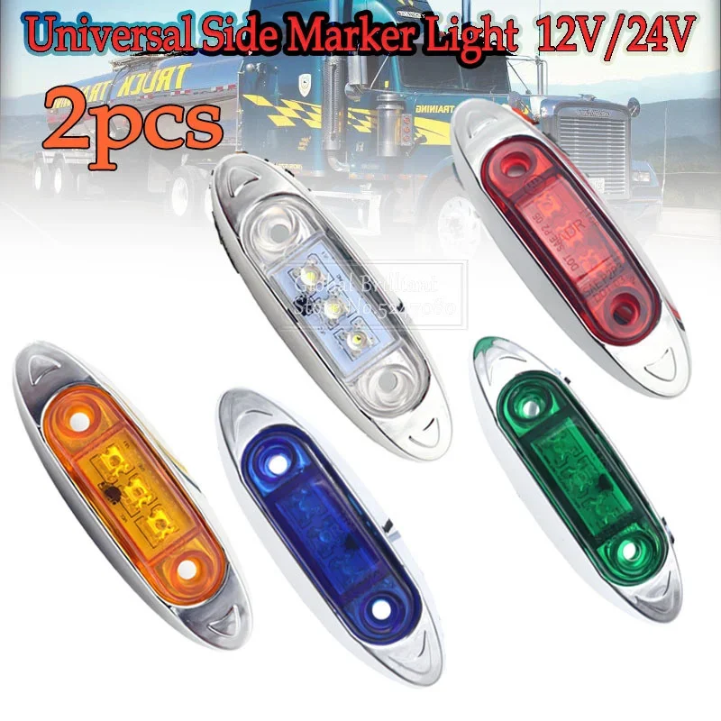 Luces posición laterales LED 12/24V para remolques camiones caravana – rojo/blanco