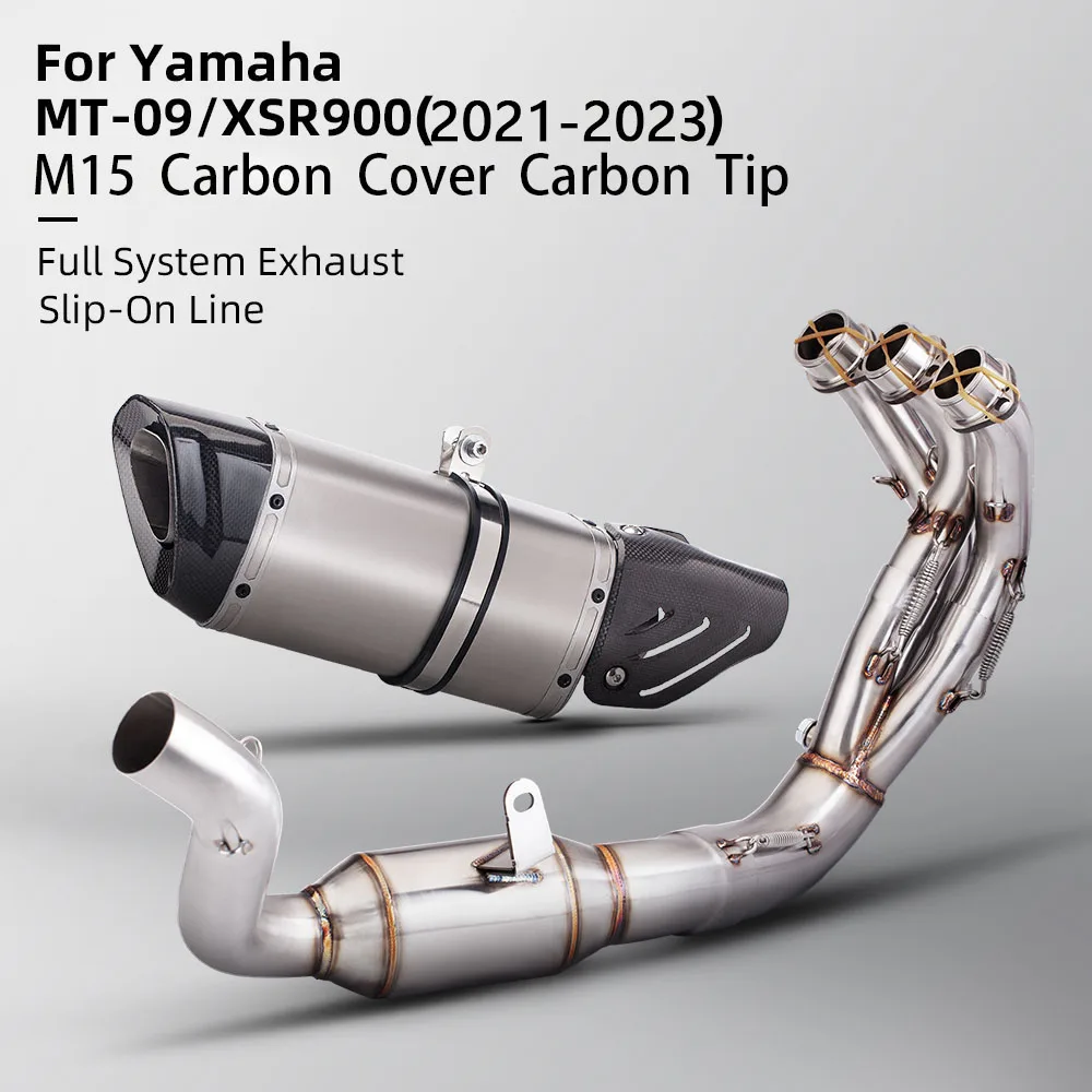 Silenciador de escape carbono cónico Yamaha MT09 FZ09 XSR900 2021-2024