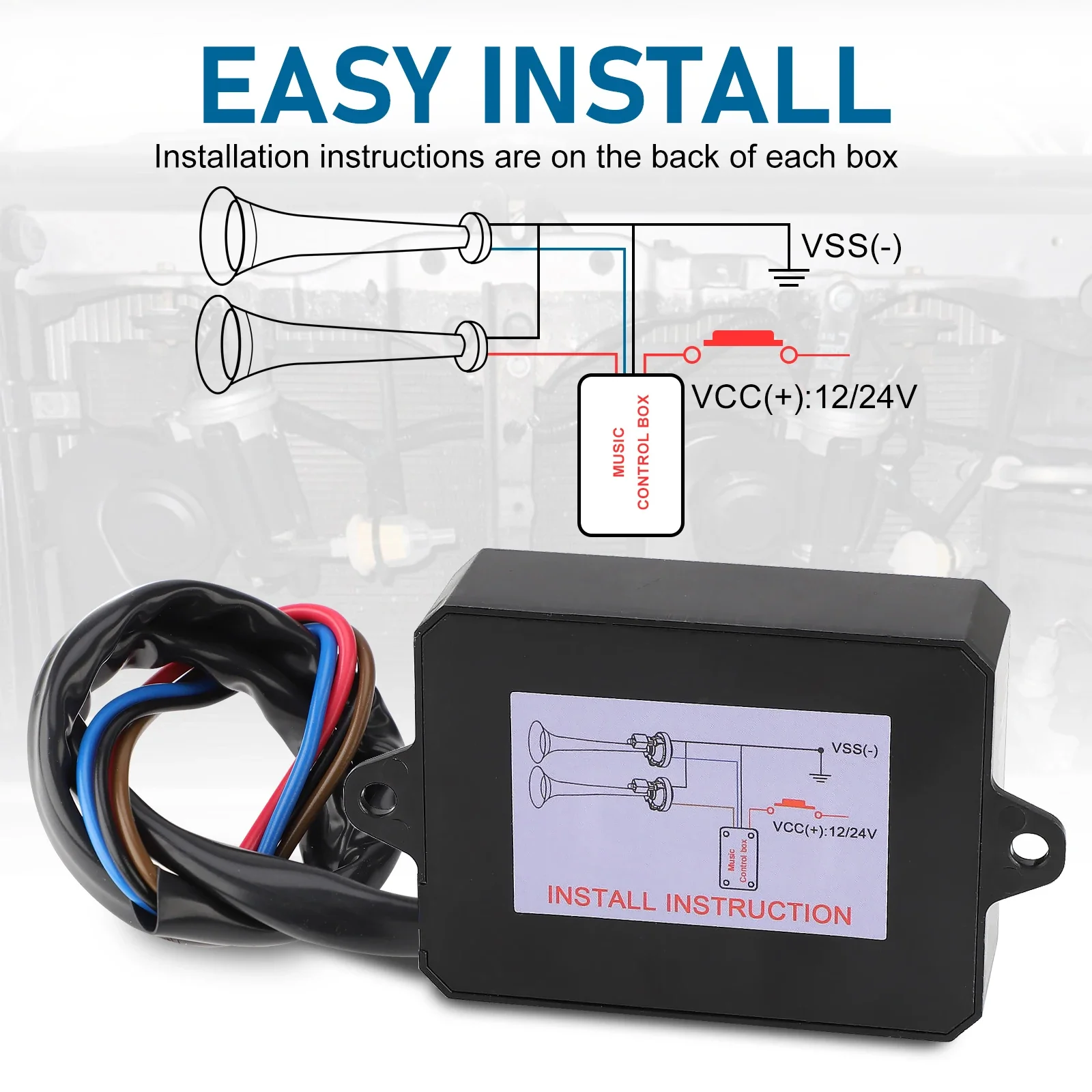 Controlador de bocina 12-24V con 12 efectos para coche, camión y moto - imagen 5